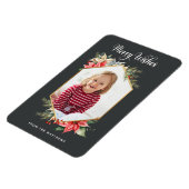 Magnet Flexible Ferme Poinsettia Rustique Carte photo de vacances (Côté Gauche)