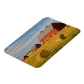 Magnet Flexible Fermes | Barres rouges près de balles de foin (Côté Gauche)