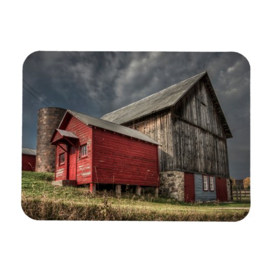 Magnet Flexible Fermes | Grange en bois rouge dans le Michigan (Horizontal)