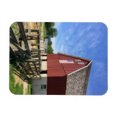 Magnet Flexible Fermes | Grange rouge avec drapeau américain (Horizontal)