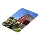 Magnet Flexible Fermes | Grange rouge avec drapeau américain (Côté Gauche)