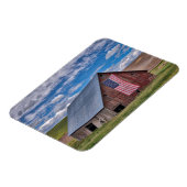 Magnet Flexible Fermes | Grange rouge rustique avec drapeau améric (Côté Gauche)