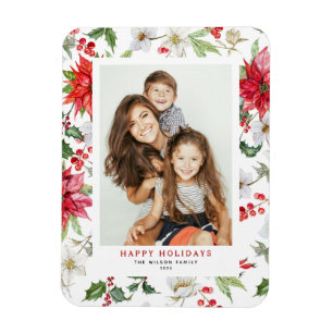 Magnet Flexible Festif Noël hiver motif floral photo
