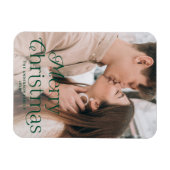 Magnet Flexible Festin Elegance Green Joyeux Noël Photo (Horizontal)