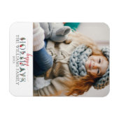 Magnet Flexible Festive Foliage Joyeuses Vacances Florales Salutat (Horizontal)