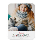 Magnet Flexible Festive Foliage Joyeuses Vacances Florales Salutat (Vertical)