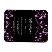 Magnet Flexible fête d'anniversaire noir rose étoiles invitation d (Horizontal)