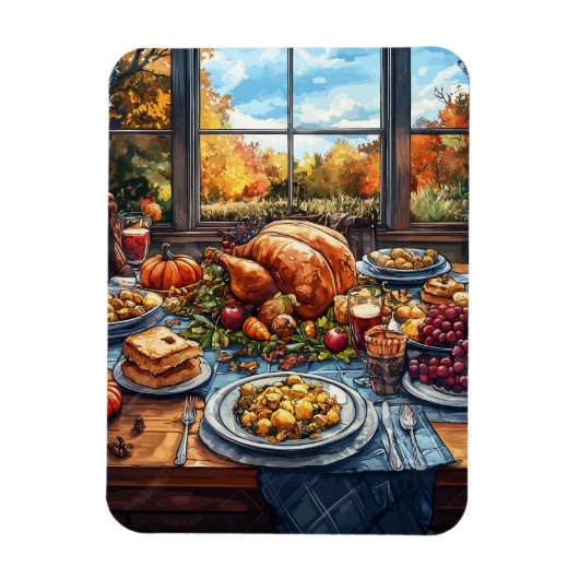 Magnet Flexible Fête d'automne : Fête de Thanksgiving (Vertical)