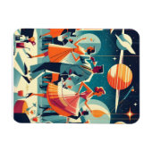 Magnet Flexible Fête de Cocktail d'Ère Spatiale de Milieu de Siècl (Horizontal)
