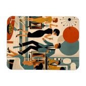 Magnet Flexible Fête de danse martini branchée milieu du siècle mo (Horizontal)