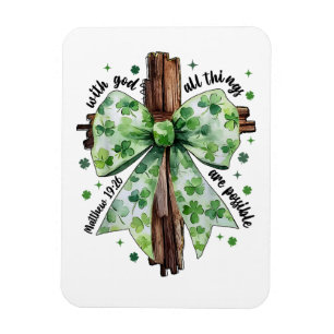 Magnet Flexible Fête de la Saint-Patrick Croix Shamrock de la Foi
