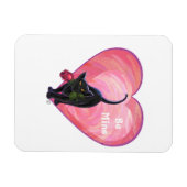 Magnet Flexible Fête de la Saint-Valentin au chat noir (Horizontal)