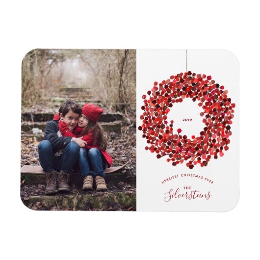 Magnet Flexible Fête de Noël des baies d'aquarelle (Horizontal)