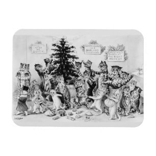 Magnet Flexible Fête de Noël des chats Louis Wain