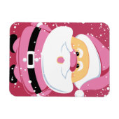Magnet Flexible Fête de Noël du Père Noël rose doux (Horizontal)