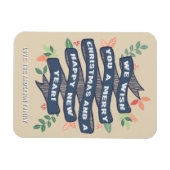 Magnet Flexible Fête de Noël Floral Whimsical (Horizontal)