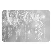 Magnet Flexible Fête de Noël Sparkle Silver Invitation de vacances (Horizontal)