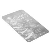 Magnet Flexible Fête de Noël Sparkle Silver Invitation de vacances (Côté Droit)