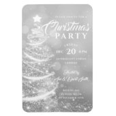 Magnet Flexible Fête de Noël Sparkle Silver Invitation de vacances (Vertical)