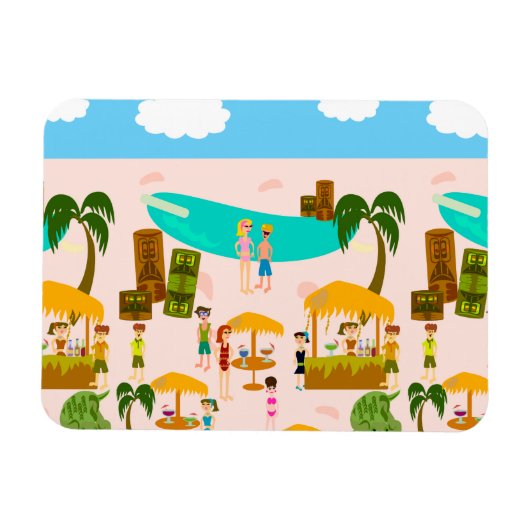 Magnet Flexible Fête de Piscine Groovy Jet Set (Horizontal)