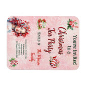 Magnet Flexible Fête de thé de Noël Peppermenthe Pink Snowflake (Horizontal)