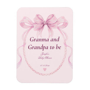 Magnet Flexible Fête des grands-parents avec un arc rose pour la B