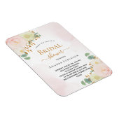 Magnet Flexible Fête des mariées fleurs rose pâle invitation (Côté Droit)