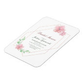 Magnet Flexible Fête des mariées florale géométrique rose or (Côté Gauche)