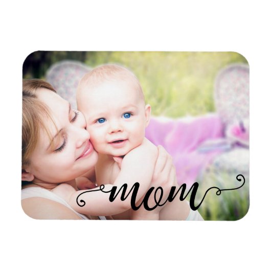 Magnet Flexible Fête des mères Maman Photo personnalisée Cadeau pe (Horizontal)