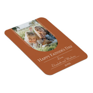 Magnet Flexible Fête des pères photo Arch moderne   Orange brûlé