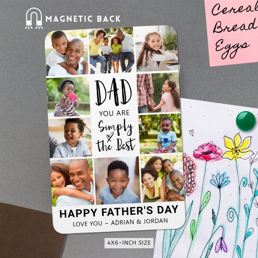 Magnet Flexible Fête des pères Photo Collage personnalisé