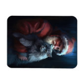 Magnet Flexible Fête du Père Noël du chat bleu russe (Horizontal)