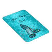 Magnet Flexible Fête Événement Turquoise Blue Parties scintillant (Côté Droit)