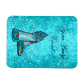 Magnet Flexible Fête Événement Turquoise Blue Parties scintillant (Horizontal)