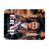 Magnet Flexible Fêtes Grad Moderne Simple Script Photo personnalis (Horizontal)