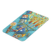 MAGNET FLEXIBLE FEU D'ARTIFICE DU 4 JUILLET ROBOT, MAGNÉTO AMERICA (Côté Gauche)