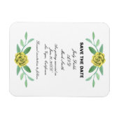 Magnet Flexible Feuillage Fleuri Jaune Enregistrer La Date (Horizontal)