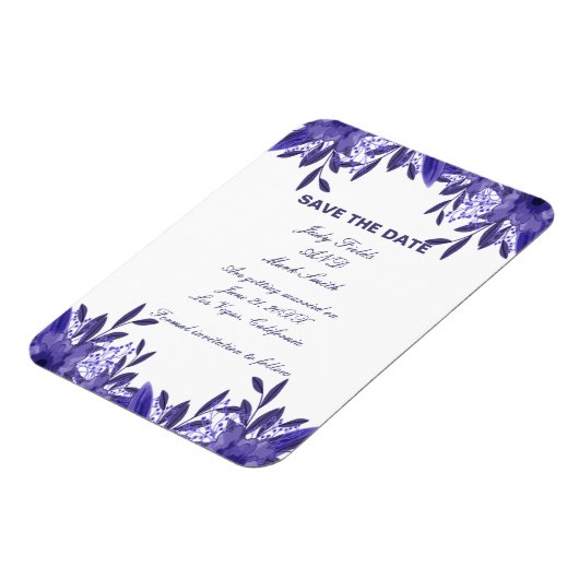 Magnet Flexible Feuillage Floral Bleu Violet Économisez L'Aimant D (Côté Gauche)