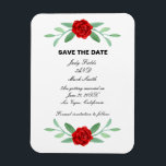 Magnet Flexible Feuillage Floral Rouge Enregistrer La Date<br><div class="desc">Cette belle sauvegarde de l'aimant date est une façon élégante et durable d'annoncer votre grand jour. Personnalisez l'aimant en modifiant le texte dans les champs fournis. Vous pouvez modifier le style de police,  la taille et la couleur,  ainsi que la couleur arrière - plan.</div>