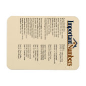 Magnet Flexible Feuille de référence des numéros de ménage importa (Horizontal)