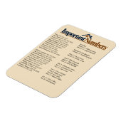 Magnet Flexible Feuille de référence des numéros de ménage importa (Côté Gauche)