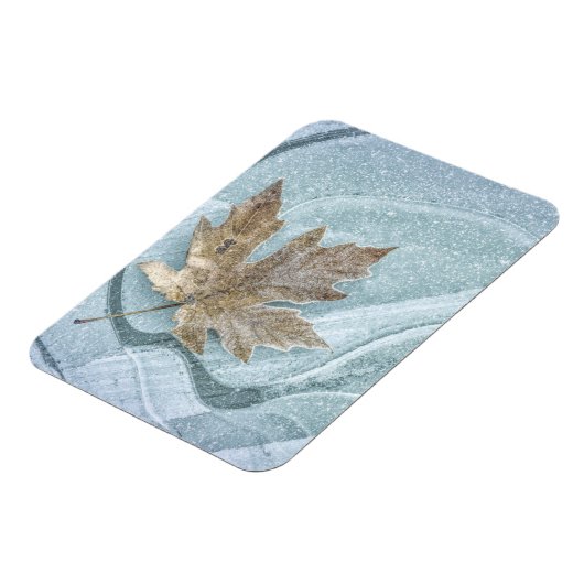 Magnet Flexible Feuille d'érable congelée sur glace (Côté Gauche)