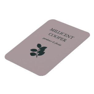 Magnet Flexible Feuille gris foncé silhouette violet