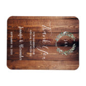 Magnet Flexible Feuille Merci mariage rustique en bois (Horizontal)