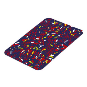 Magnet Flexible Feuilles Botaniques Rouge Or Automne