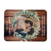 Magnet Flexible Feuilles d'aquarelle sur mariage de Merci rustique (Horizontal)