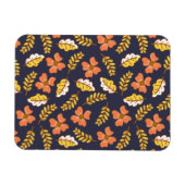 Magnet Flexible Feuilles d'automne en chute chaude avec fleurs (Horizontal)