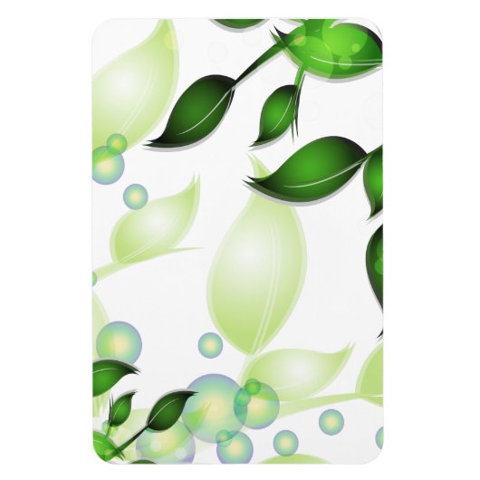 Magnet Flexible Feuilles de jardin frais sur blanc (Vertical)