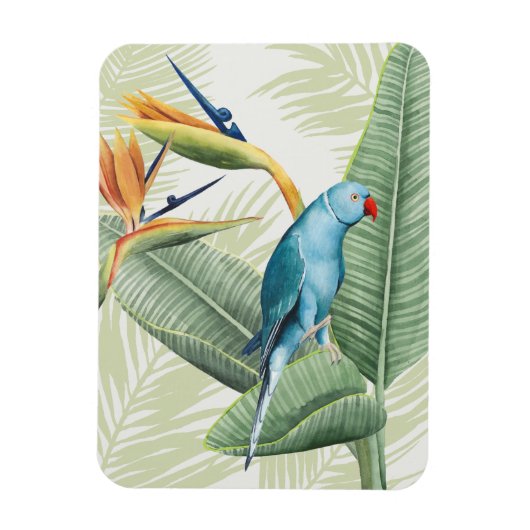 Magnet Flexible Feuilles De Palme Avec Oiseau Bleu (Vertical)