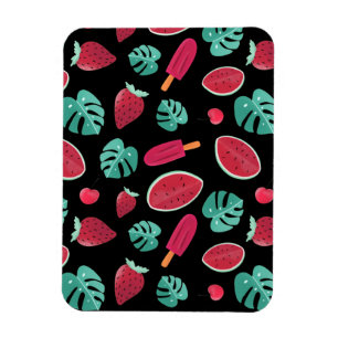 Magnet Flexible Feuilles de poissonnerie, cerise, fraise et pastèq